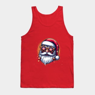 Christmas Santa Popstar embroidery style 17 Tank Top